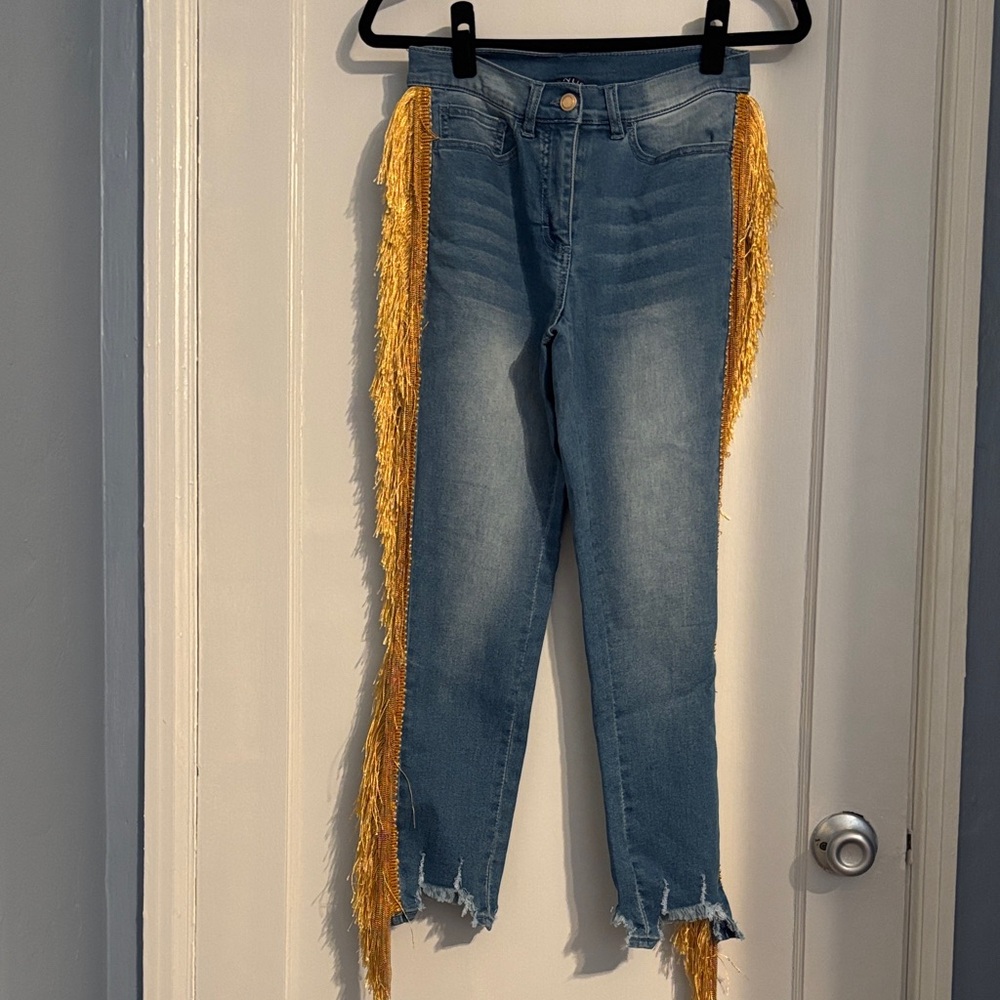 Venus Jeans with Gold Fringe NWOT size 4
